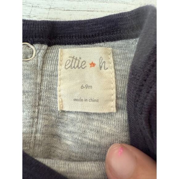ettie + h Baby Grey Rockets Ruan Raglan Sleeve T-shirt Size 6-9 M - Picture 4 of 4